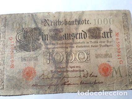 Thematic medals: billete antiguo noteheld aleman 1000 marcos mod 3