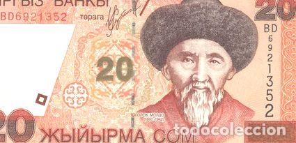 M&eacute;dailles th&eacute;matiques: kyrgyzstan billete de 20 som ano 2002 p 19 sin circular