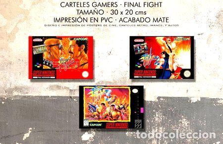 M&eacute;dailles th&eacute;matiques: posters final fight combo gamer 3x juegos snes pvc 30x20 cm