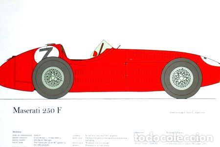 M&eacute;dailles th&eacute;matiques: litografia maserati 250 f ilustracion de g oliver