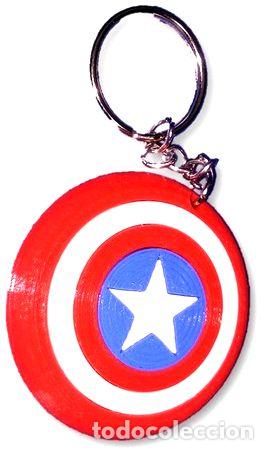 Medalhas tem&aacute;ticas: llavero artesanal escudo capitan america cadena metal