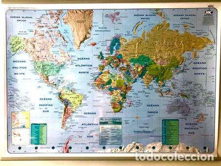 Medalhas tem&aacute;ticas: mapa planisferio mercator bifaz fp laminado varillado