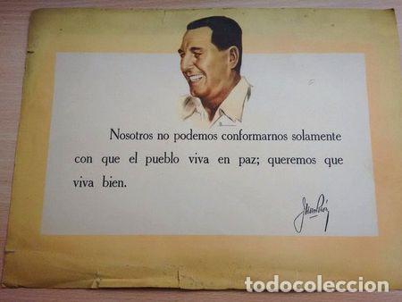 Medalhas tem&aacute;ticas: poster con frase de peron de epoca