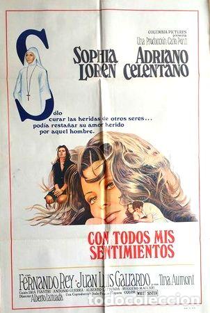 Medalhas tem&aacute;ticas: antiguo afiche original de cine con todos mis sentimientos