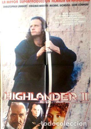 M&eacute;dailles th&eacute;matiques: antiguo afiche original de cine highlander ii
