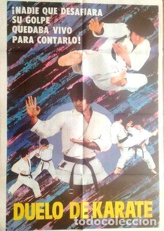 Medaglie tematiche: antiguo afiche poster original de cine duelo de karate