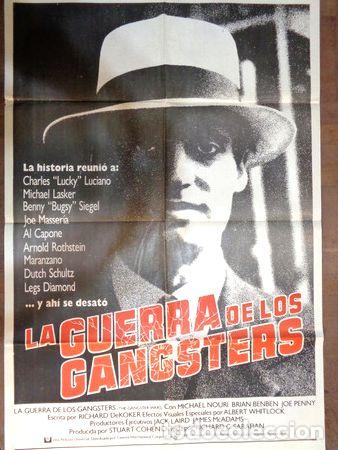 Medaglie tematiche: antiguo afiche original de cine la guerra de los gangsters