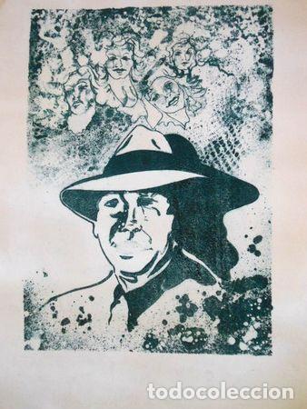 Medallas tem&aacute;ticas: serigrafia carlos gardel medida 56x75cm