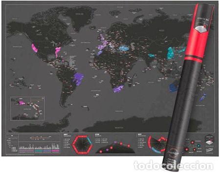 M&eacute;dailles th&eacute;matiques: mapa para raspar viaje mapamundi scratch deluxe 82x59 grande