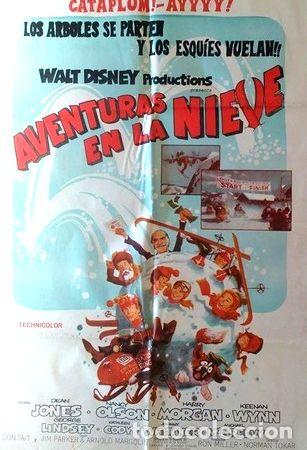 M&eacute;dailles th&eacute;matiques: antiguo afiche original de cine aventuras en la nieve