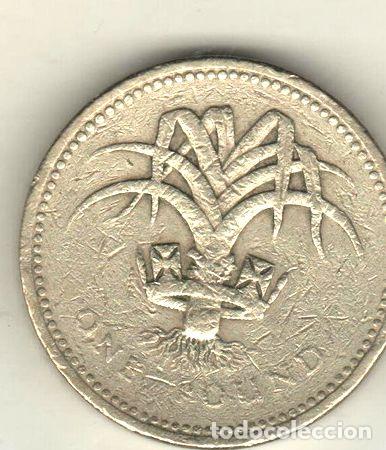 M&eacute;dailles th&eacute;matiques: gran bretana moneda de 1 libra ano 1985 km 941 vf