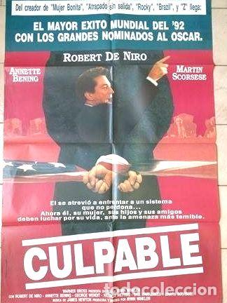 M&eacute;dailles th&eacute;matiques: antiguo afiche poster original de cine culpable