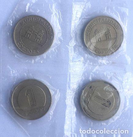 M&eacute;dailles th&eacute;matiques: lote de 4 cospeles fichas transporte publico ciudad de cba