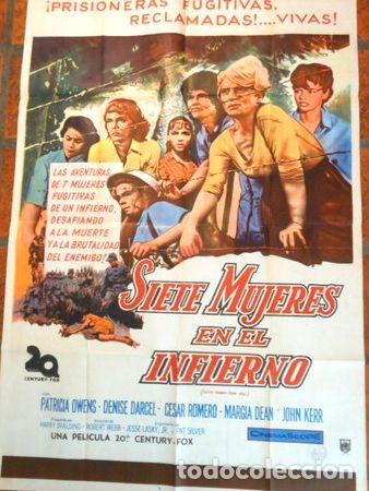 M&eacute;dailles th&eacute;matiques: afiche de cine siete mujeres en el infierno cod 128