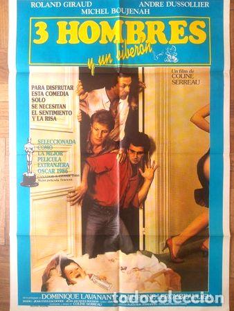 Medaglie tematiche: antiguo afiche original de cine 3 hombres y un biberon