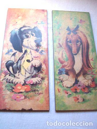 Medaglie tematiche: lote de 2 posters infantiles deco vintage de perritos