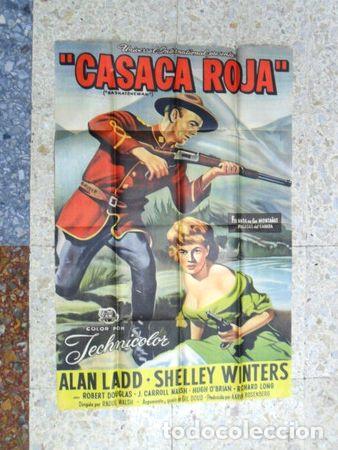 Medaglie tematiche: antiguo afiche de cine casaca roja 1954 allan ladd