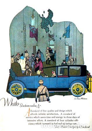 Medalhas tem&aacute;ticas: poster white sixteen valve 1918 y poster buick 1917