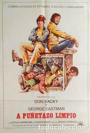 Medalhas tem&aacute;ticas: antiguo afiche poster original de cine a punetazo limpio