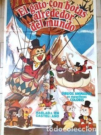 Medalhas tem&aacute;ticas: antiguo afiche original cine el gato con botas al rededor
