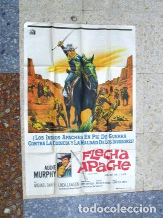 Medalhas tem&aacute;ticas: antiguo afiche de cine flecha apache 1964 audie murphy