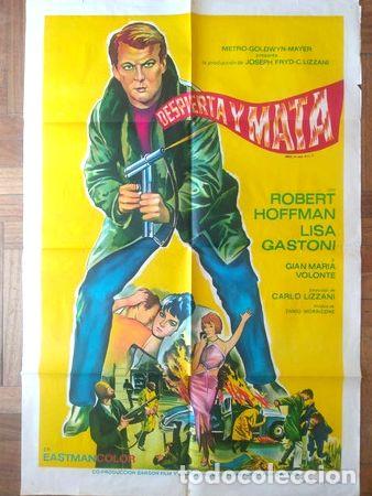 M&eacute;dailles th&eacute;matiques: antiguo afiche poster original de cine despierta y mata