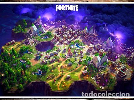 Medallas tem&aacute;ticas: poster juego fortnite mapa 47x32cm 200grms