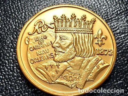 Medallas tem&aacute;ticas: ficha de mardi gras rex king of carnival 38 mm lote 9761