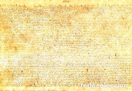 Medallas tem&aacute;ticas: posters pergamino de la carta magna de 1215 y 1297