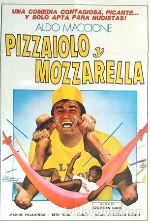 Thematische Medaillen: antiguo afiche poster original d cine pizzaiolo y mozzarela