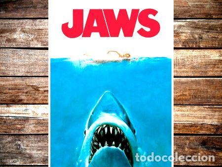 Thematische Medaillen: poster pelicula retro jaws tiburon 47x32cm 200grms