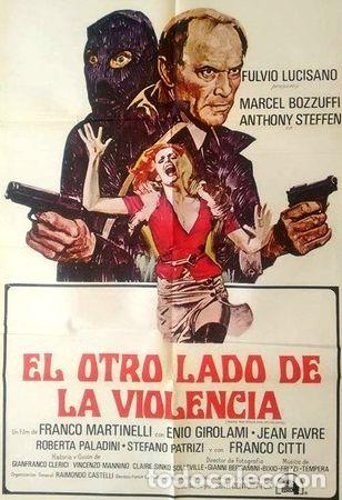 Medalhas tem&aacute;ticas: antiguo afiche original cine el otro lado de la violencia