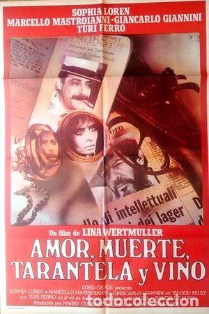 Medaglie tematiche: antiguo afiche original de cine amor muerte tarantela