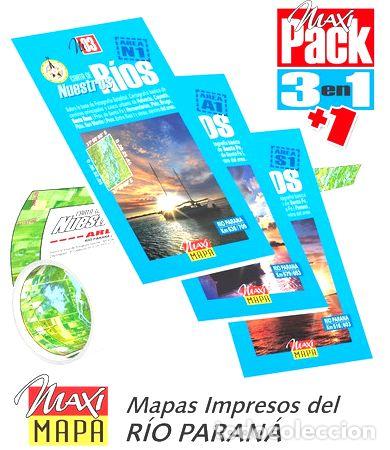 Medaglie tematiche: rio parana 3 mapas plegados 1 lamina satelital impresos