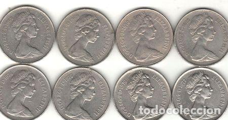 Medaglie tematiche: gran bretana lote de 8 monedas de 10 pence dif anos km 912