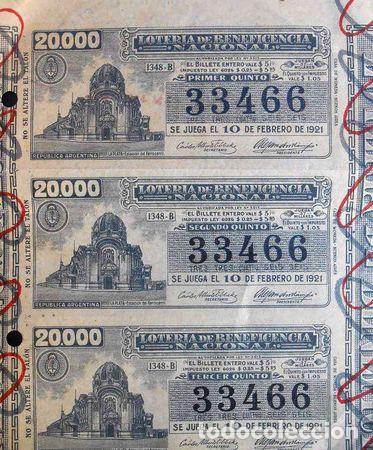 Medaglie tematiche: boletos de loteria nacional de 1921tres quintos