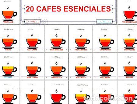Medaglie tematiche: poster 20 cafes esenciales cafeteria recetas 120x90