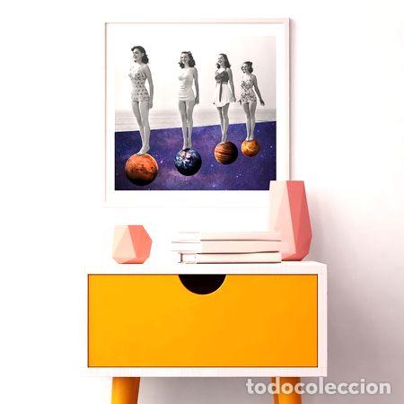 Medaglie tematiche: lamina de mujeres sobre planetas 320x320mm