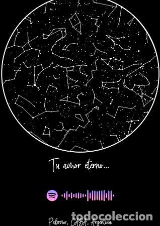 Medaglie tematiche: mapa estelar digital con cancion de spotify en degrade
