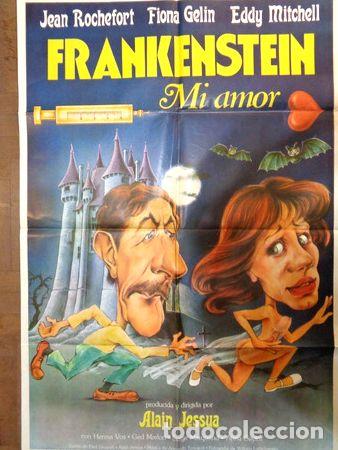 Medallas tem&aacute;ticas: antiguo afiche poster original cine frankenstein mi amor