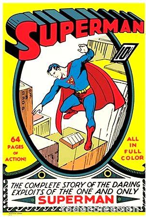 M&eacute;dailles th&eacute;matiques: poster dc retro superman 28x38 cm