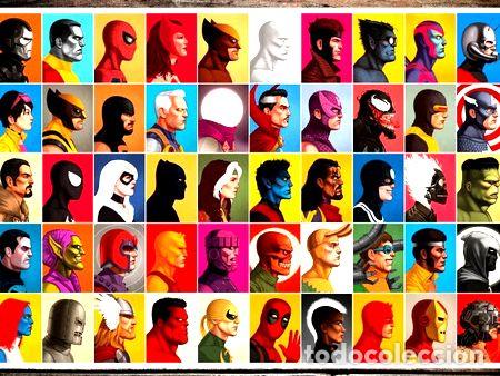 M&eacute;dailles th&eacute;matiques: poster personajes marvel x men spiderman iron man 47x32cm