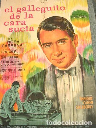 Medalhas tem&aacute;ticas: antiguo afiche de cine el galleguito de la cara sucia 1966