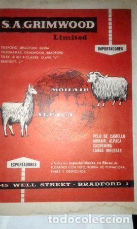 M&eacute;dailles th&eacute;matiques: s a grimwood pelo camello mohair alpaca lanas publicidad