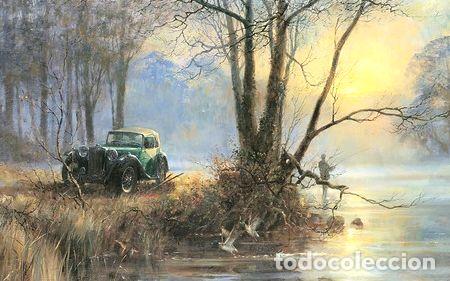 M&eacute;dailles th&eacute;matiques: lamina poster pesca al atardecer 9v 07 18