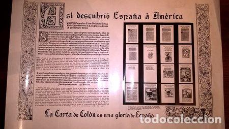 Thematische Medaillen: lamina reproduccion de la carta de colon anunciando america