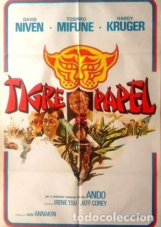 Thematische Medaillen: antiguo afiche poster original d cine tigre de papel
