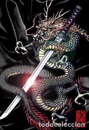M&eacute;dailles th&eacute;matiques: hermosos posters katanas dragones guerreros etc 42x30