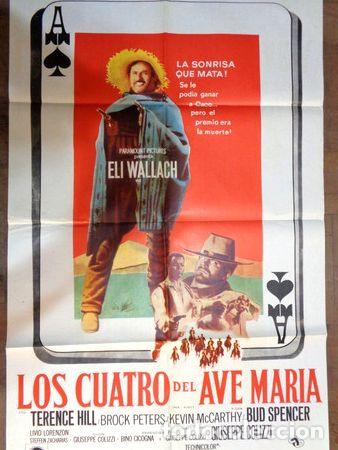 Medallas tem&aacute;ticas: antiguo afiche original de cine los cuatro del ave maria