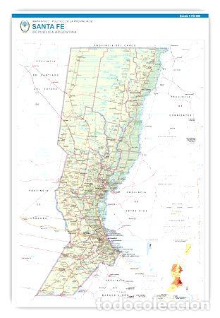 M&eacute;dailles th&eacute;matiques: mapa fisico politico provincia de santa fe 92cmx61cm